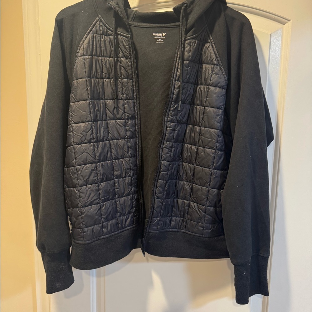 Old Navy Black Puffer Jacket Quilted Sporty Design
